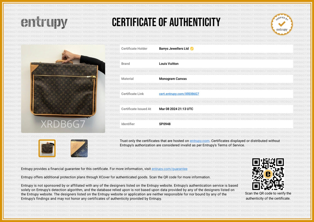 Monogram Portable Bandouliere Garment Bag with Strap