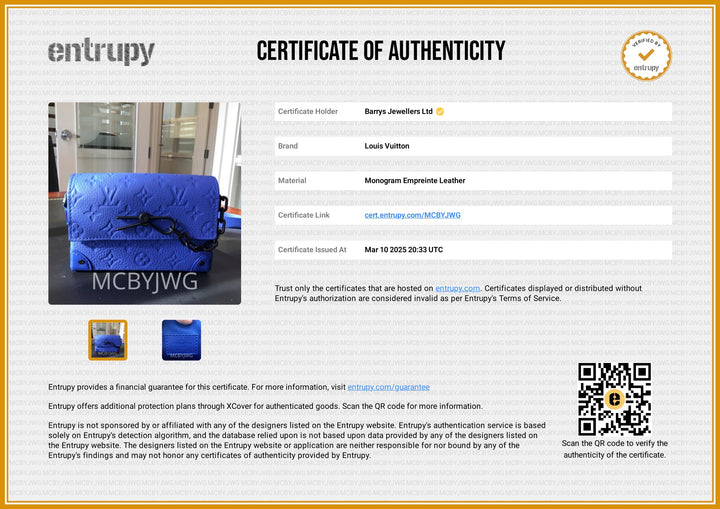 Steamer Wearable Wallet in Empreinte Blue Leather