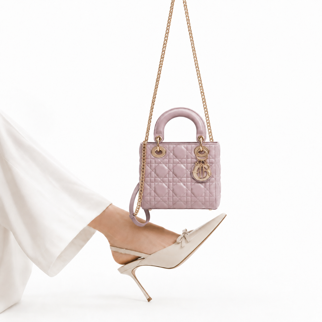 Lady Dior Mini Cannage Quilted Leather Bag