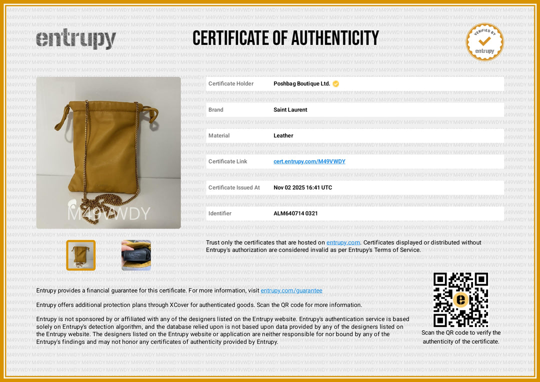 YSL Drawstring Leather Pouch on Chain