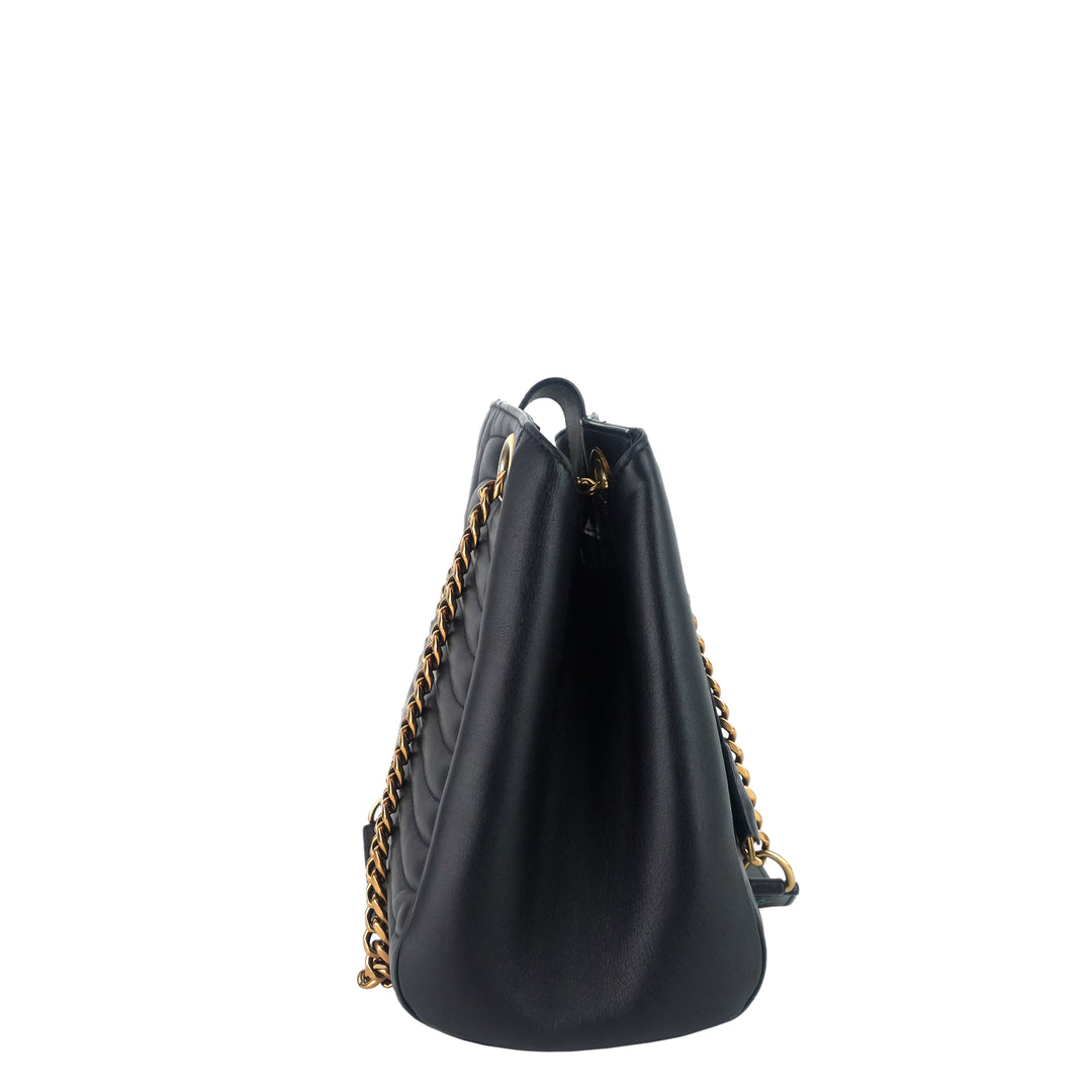 New Wave Chain Calfskin Leather Tote Bag