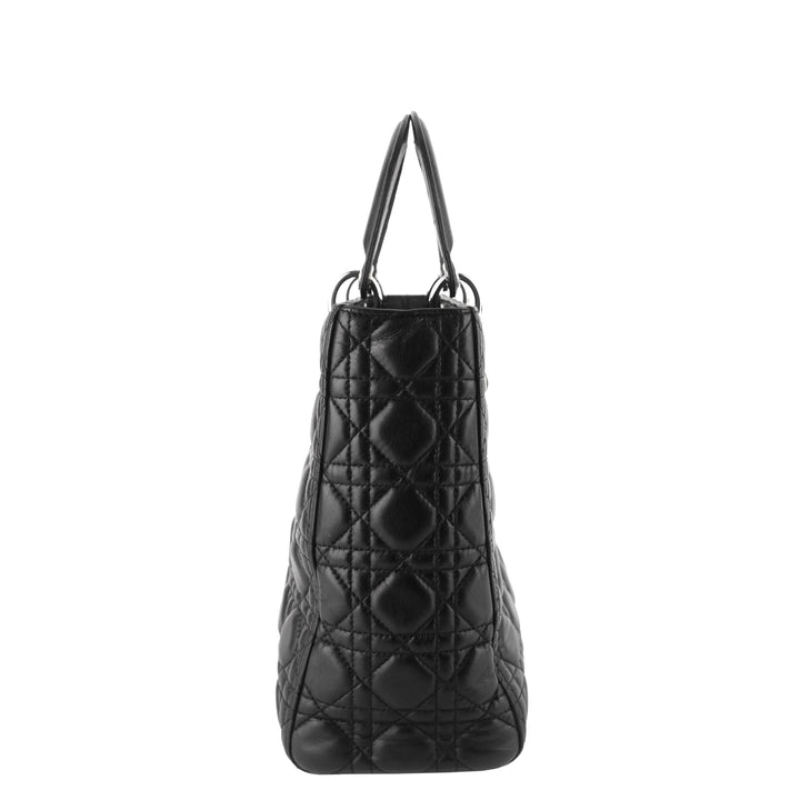 Lady Dior Large Cannage Quilted Lambskin Leather Bag
