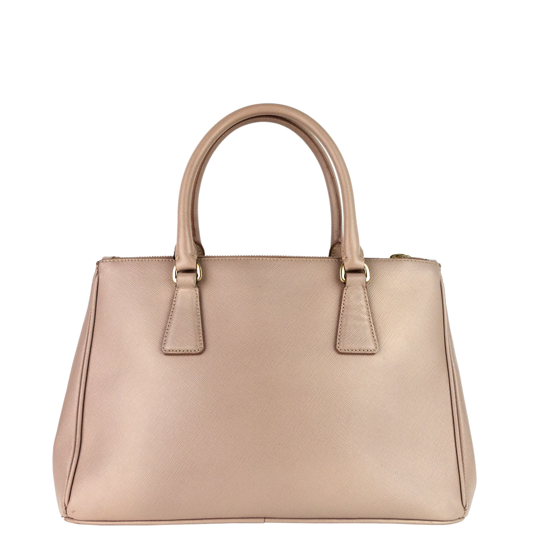 Galleria Double Zip Small Saffiano Leather Tote Bag