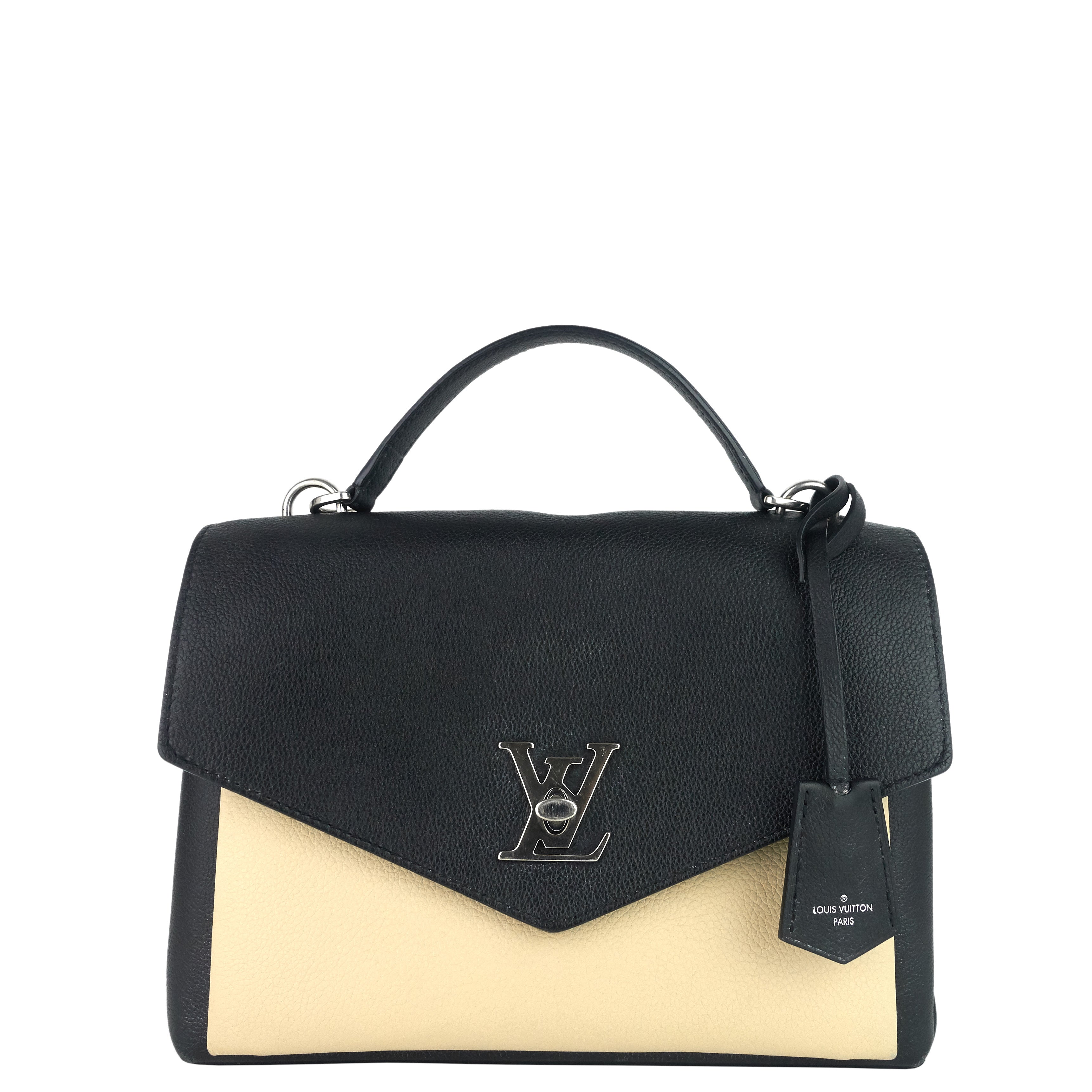 Louis Vuitton My Lock Me カーフレザー Louis Vuitton Black Pebbled Leather Mylockme Bag | Yoogi's Closet