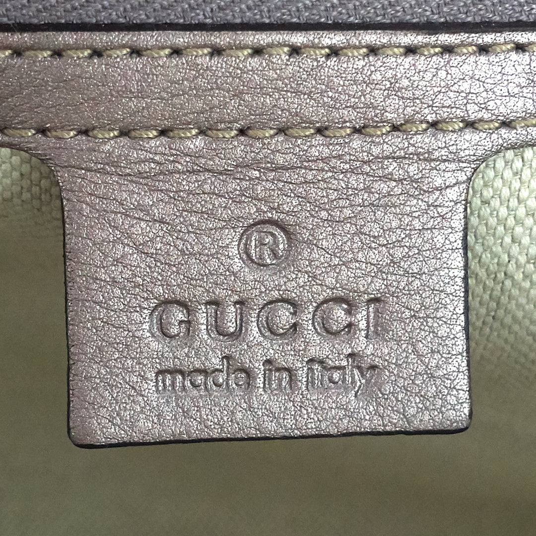 GG Twins Medium Metallic Guccissima Leather Bag