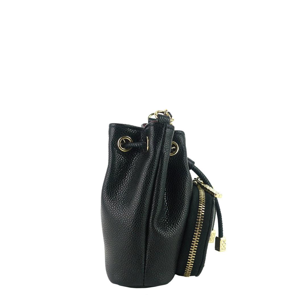 Mini CC Bucket Pocket Caviar Leather Bag