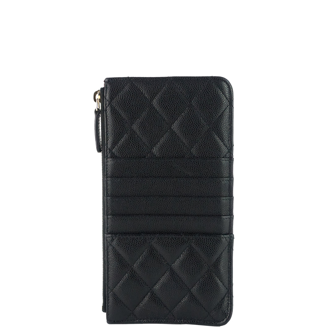 Quilted Caviar Leather Classic Flat Wallet