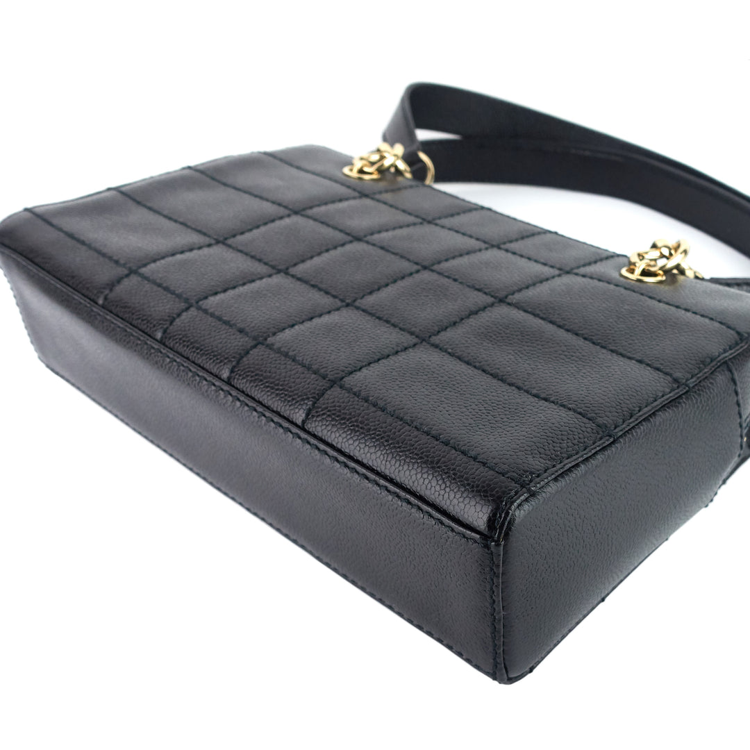 Chocolate Bar Caviar Leather Shoulder Bag
