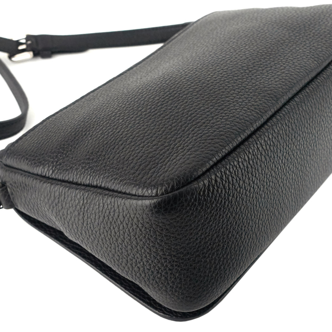 Vitello Daino Leather Flap Shoulder Bag