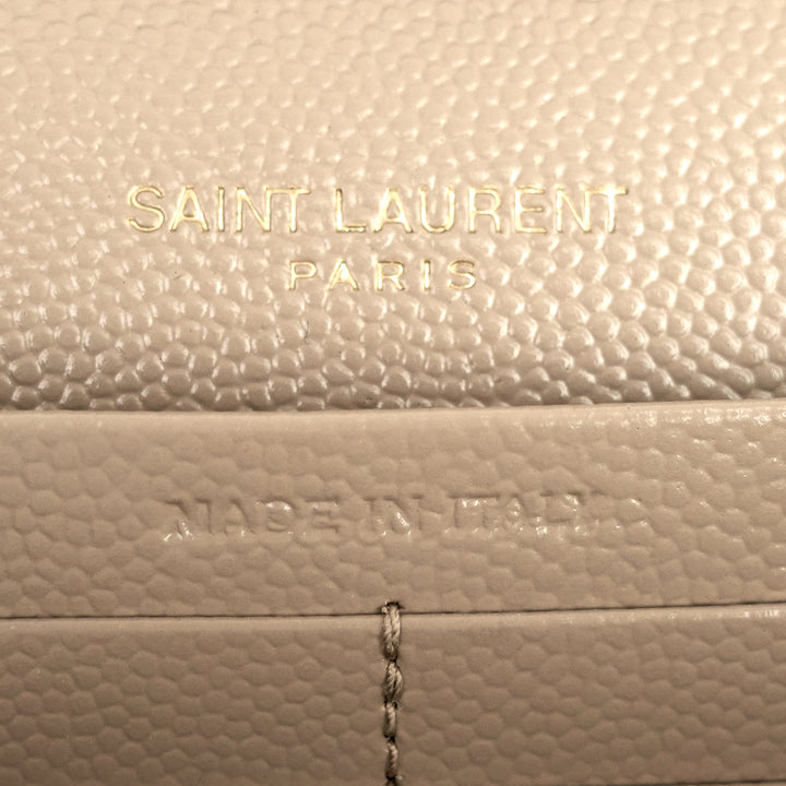 Envelope Matelassé Grain de Poudre Leather Chain Wallet Bag