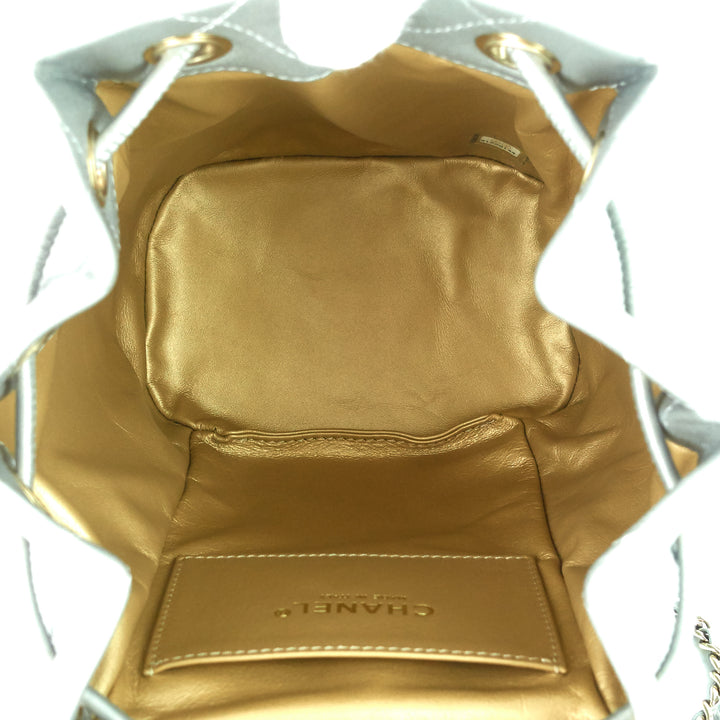 CC Lambskin Leather Chain Flap Backpack