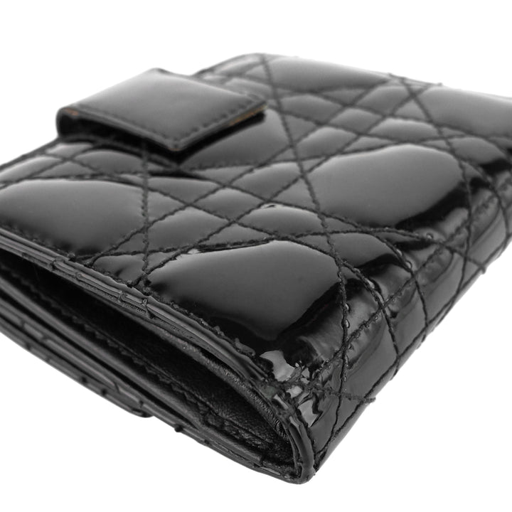 Patent Leather Cannage Quilted Wallet