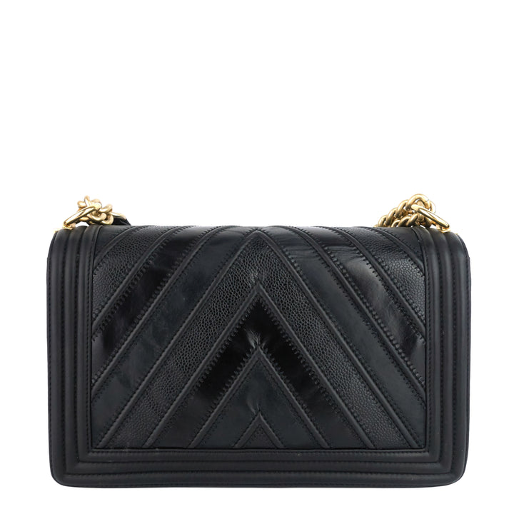 Boy Chevron Mixed Leather New Medium Bag