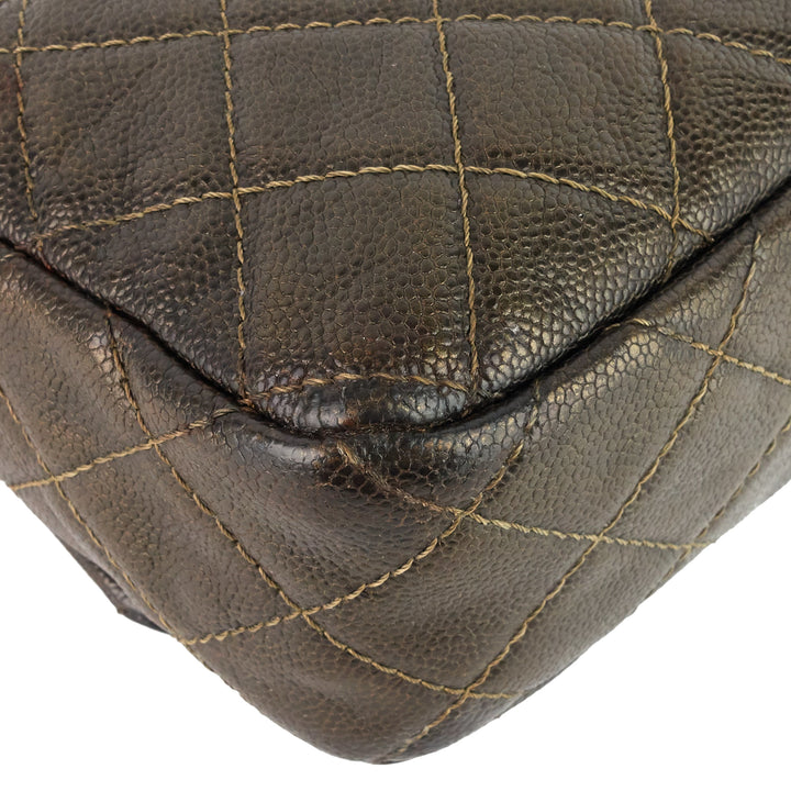 Easy Flap Jumbo Caviar Leather Shoulder Bag