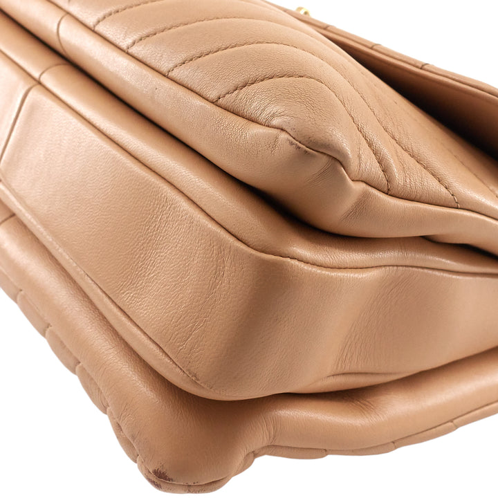 Trendy CC Chevron Medium Top Handle Leather Bag