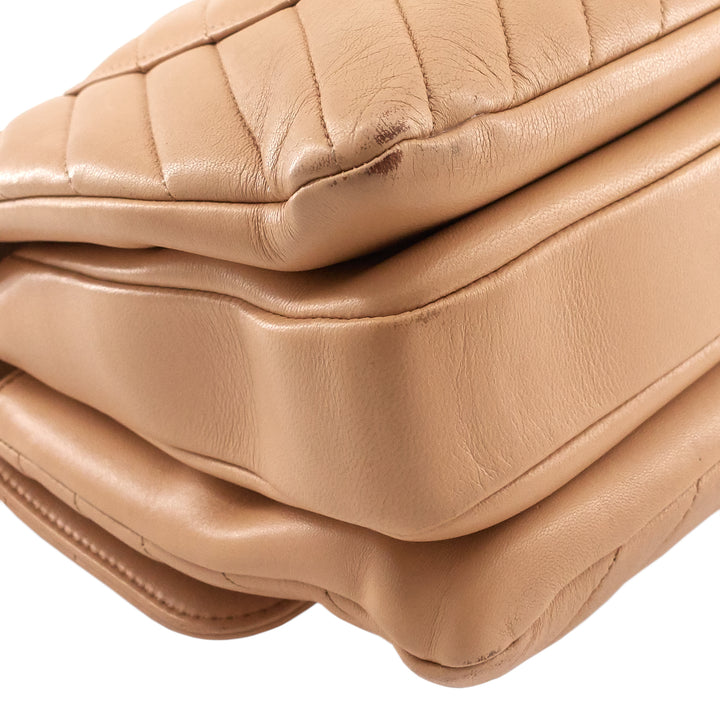 Trendy CC Chevron Medium Top Handle Leather Bag