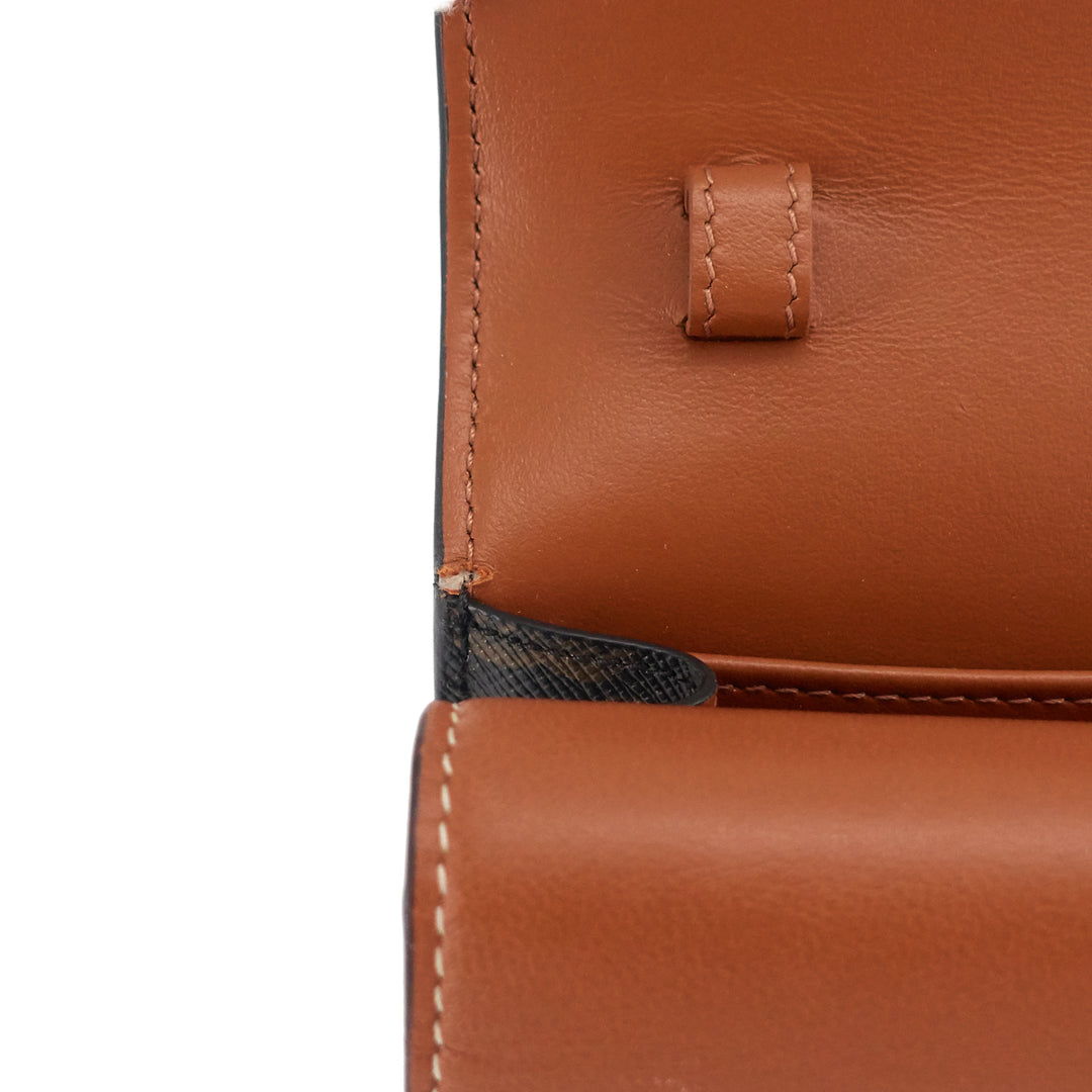 Wallet on Strap Leather and Canvas Bag