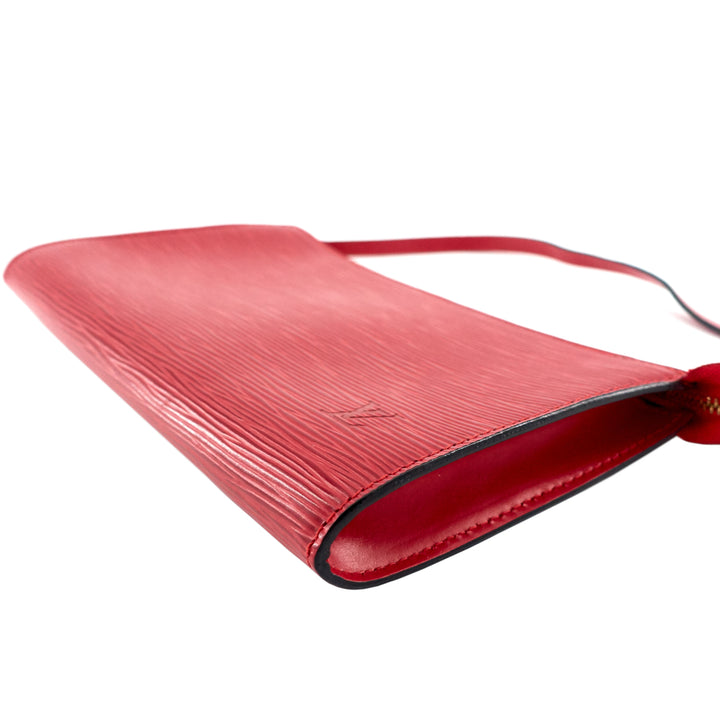 Pochette Accessoires Red Epi Leather Bag