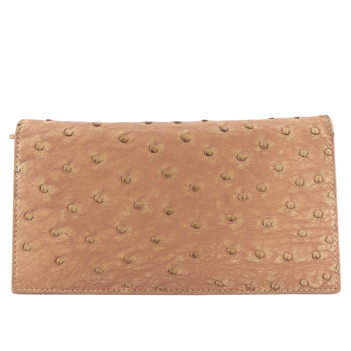 Intrecciato Ostrich Leather Long Wallet