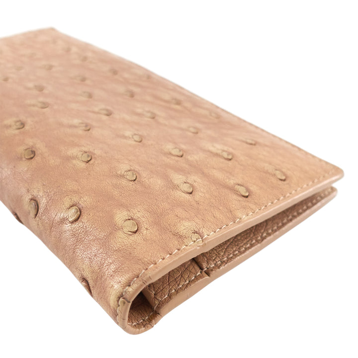 Intrecciato Ostrich Leather Long Wallet