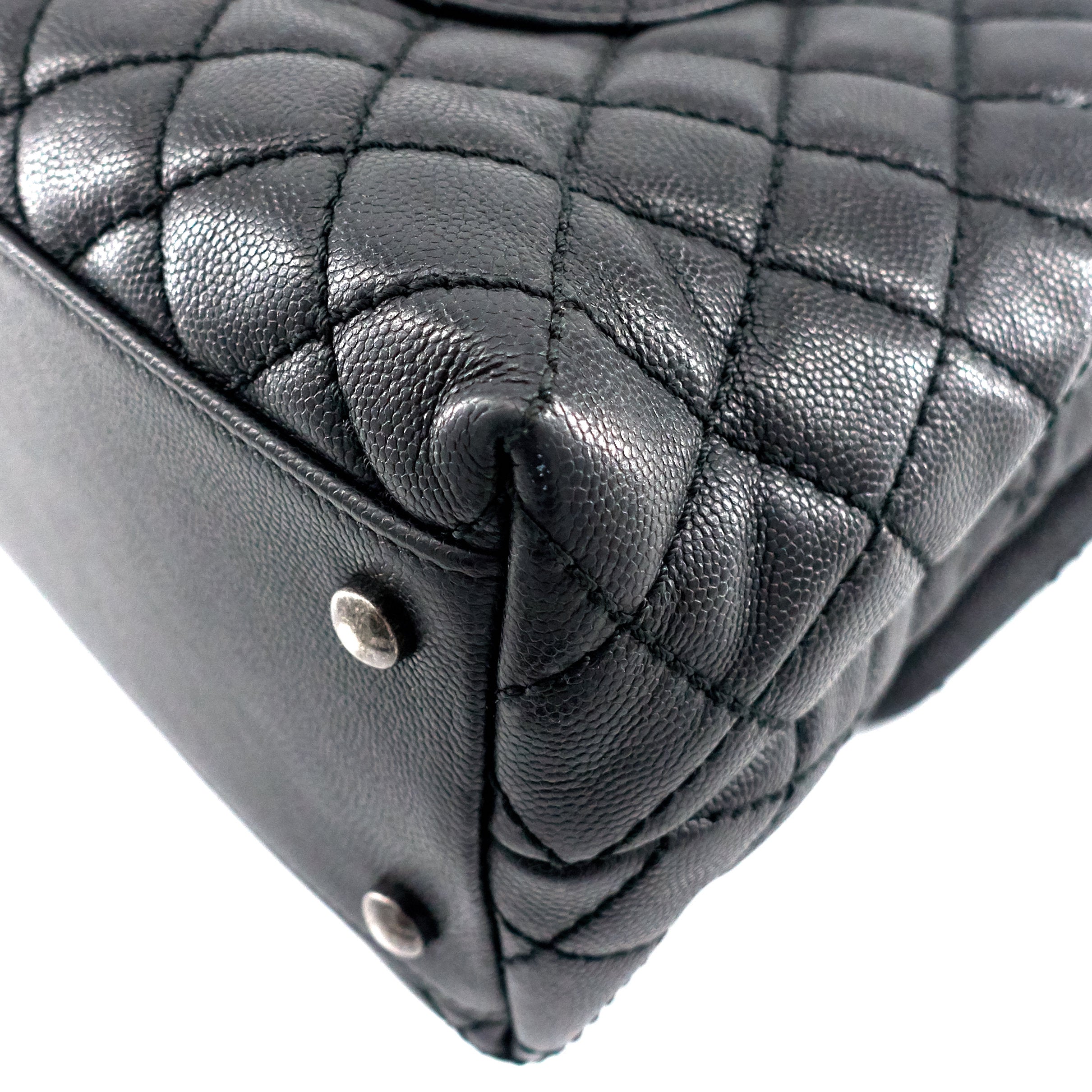 Chanel Coco Top Handle Large Caviar Leather Bag – Poshbag Boutique