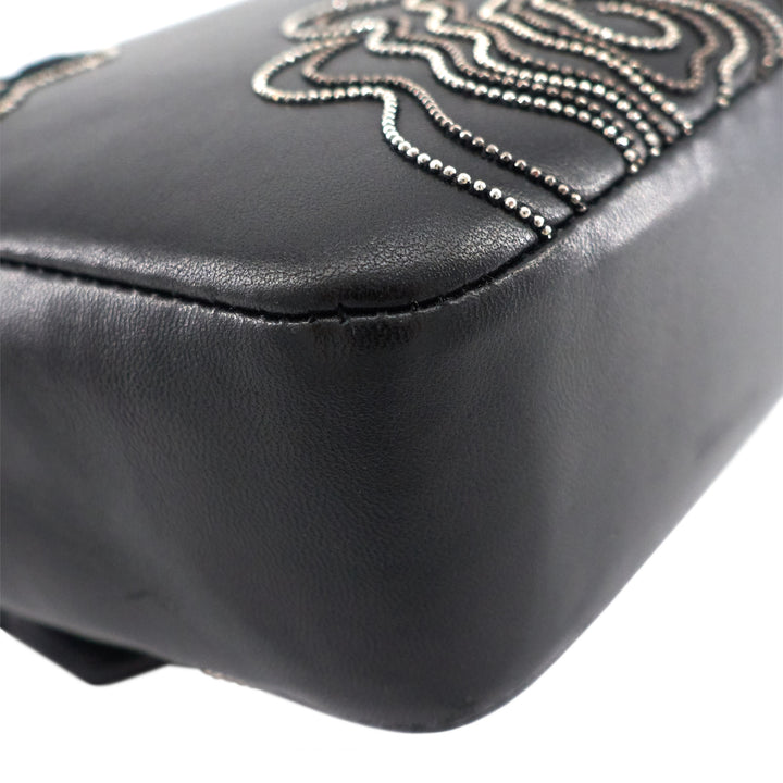 Embroidered Camellia Follies Medium Lambskin Leather Flap Bag