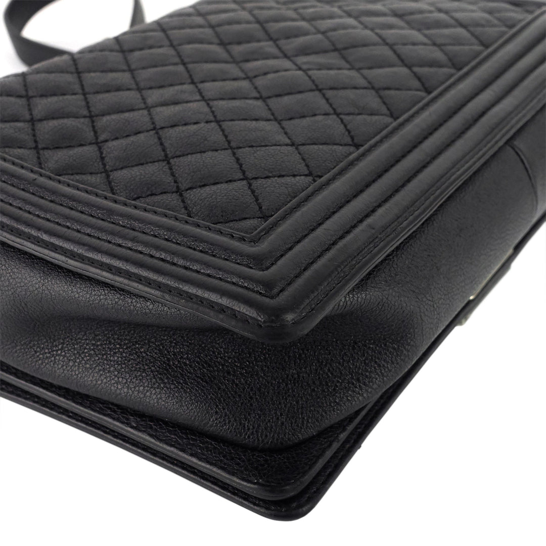 Boy Flap Large Quilted Calfskin Leather Bag