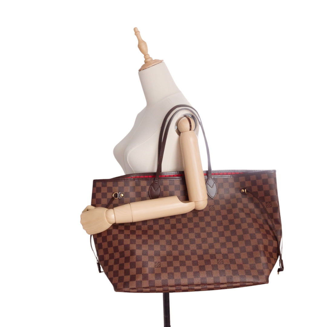 Neverfull GM Damier Ebene Canvas Bag with Pouch