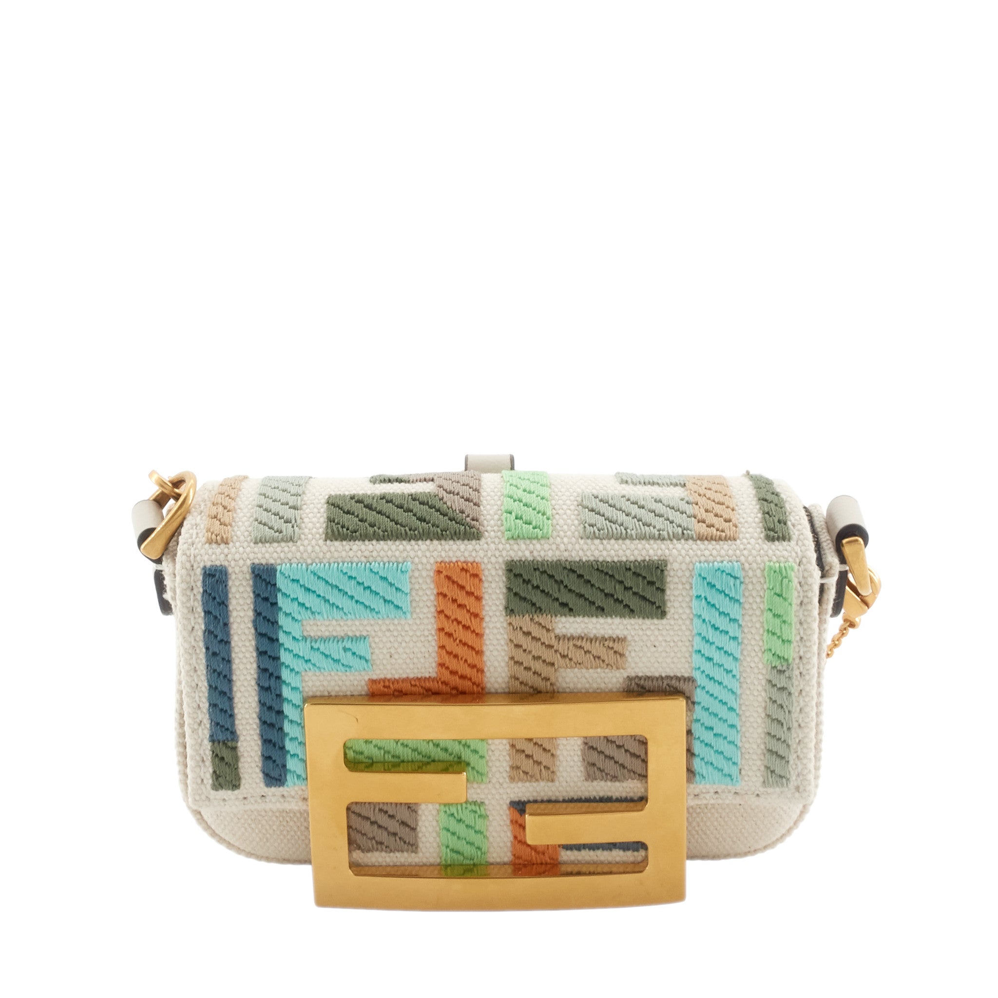 Fendi Nano Baguette Maxi Buckle Canvas Bag – Poshbag Boutique