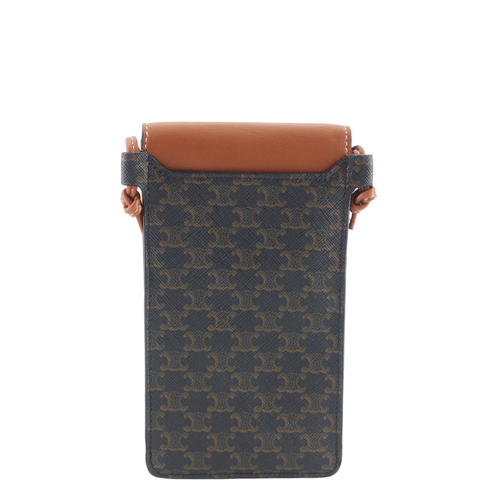 Triomphe Canvas and Calfskin Phone Pouch