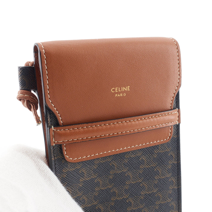 Triomphe Canvas and Calfskin Phone Pouch