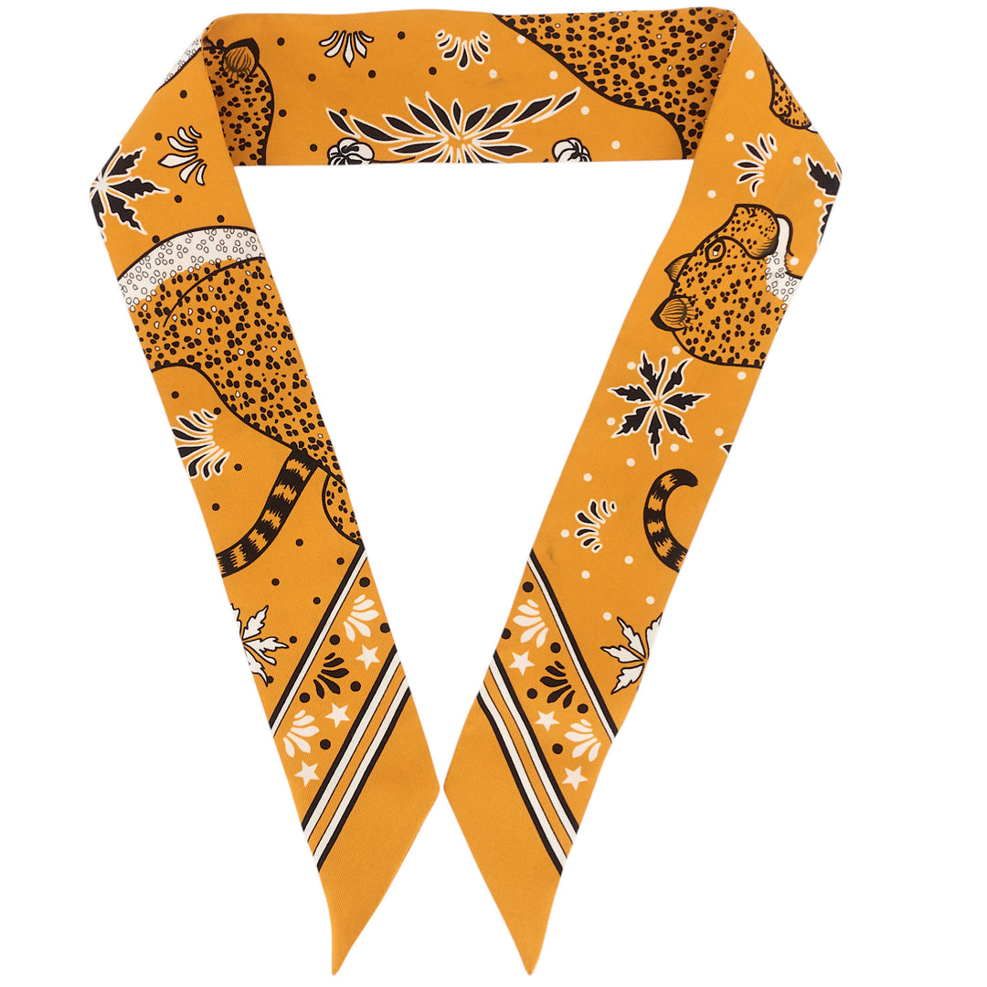 Les Leopards Silk Twilly Scarf