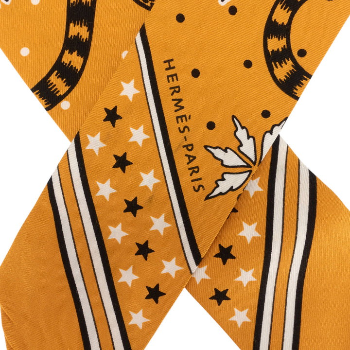 Les Leopards Silk Twilly Scarf