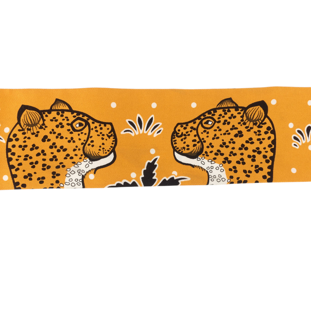 Les Leopards Silk Twilly Scarf
