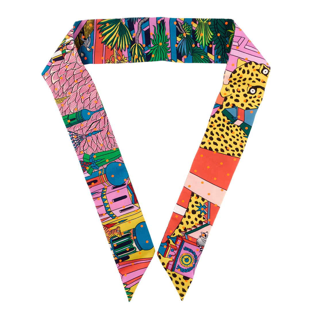 Animapolis Plumetis Silk Twilly Scarf