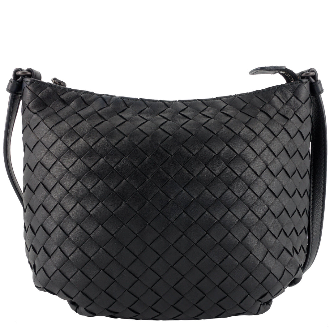 Saddle Zip Mini Intrecciato Nappa Leather Messenger Bag