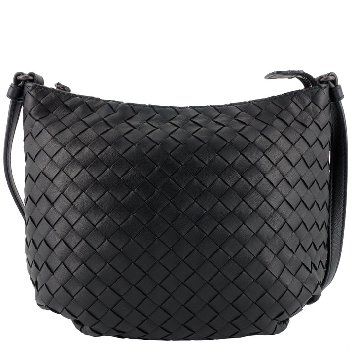 Saddle Zip Mini Intrecciato Nappa Leather Messenger Bag