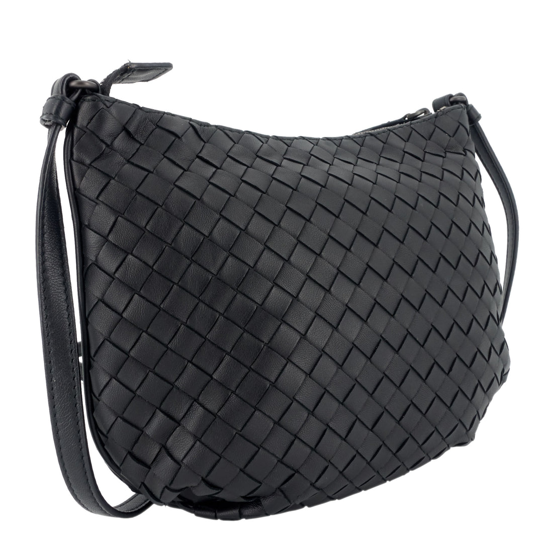 Saddle Zip Mini Intrecciato Nappa Leather Messenger Bag