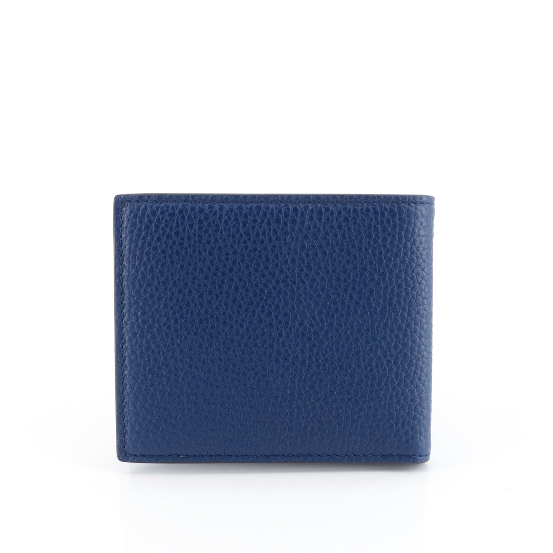 Pebbled Calfskin Leather Bifold Wallet