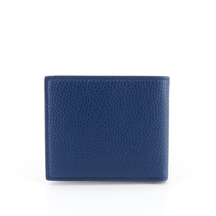 Pebbled Calfskin Leather Bifold Wallet