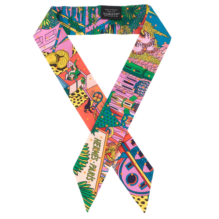 Animapolis Plumetis Dot Twilly Silk Scarf