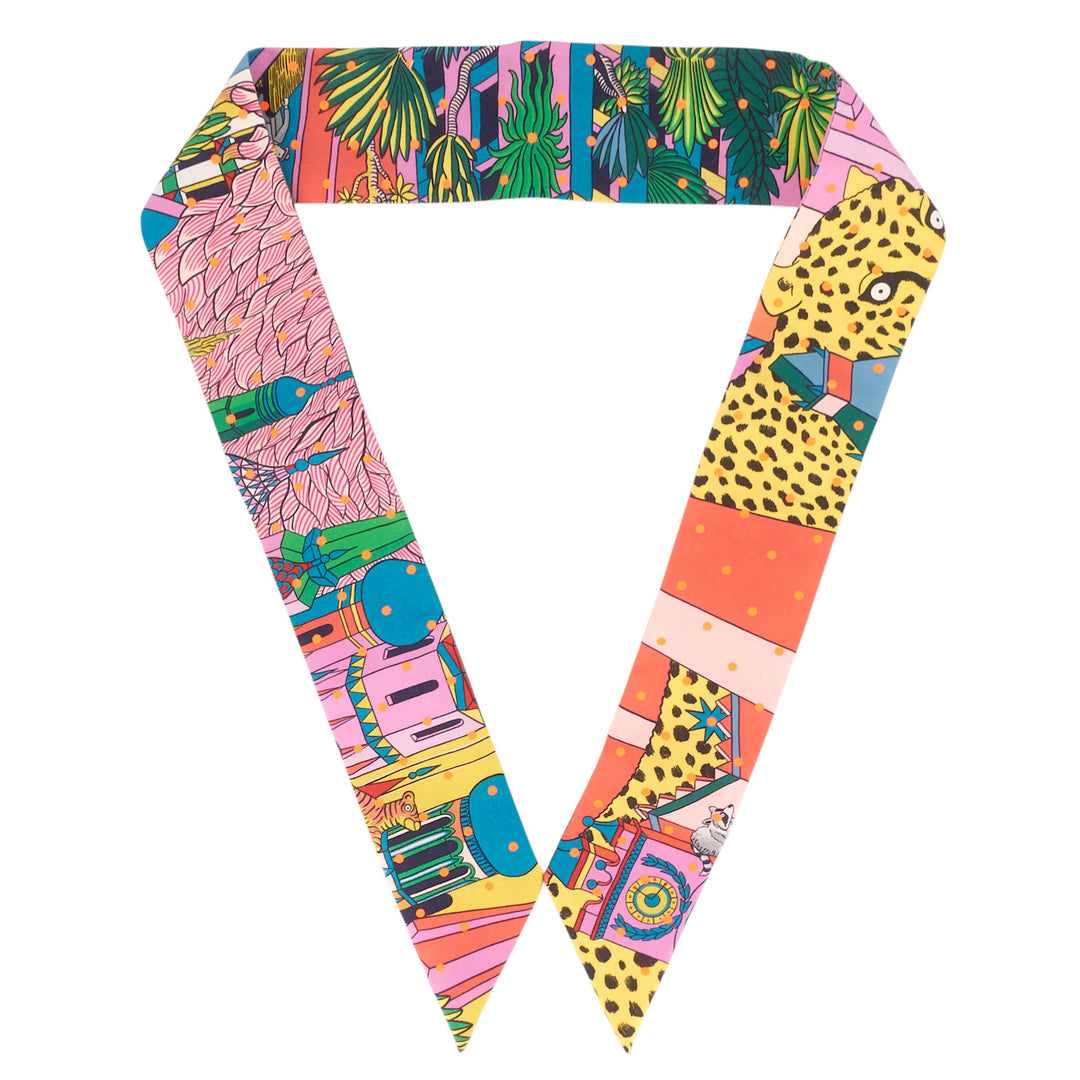 Animapolis Plumetis Dot Twilly Silk Scarf