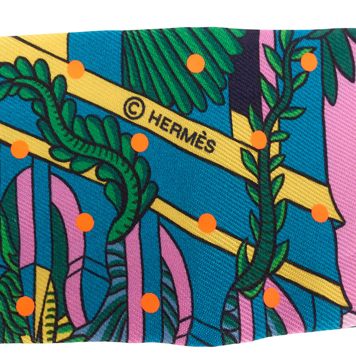 Animapolis Plumetis Dot Twilly Silk Scarf