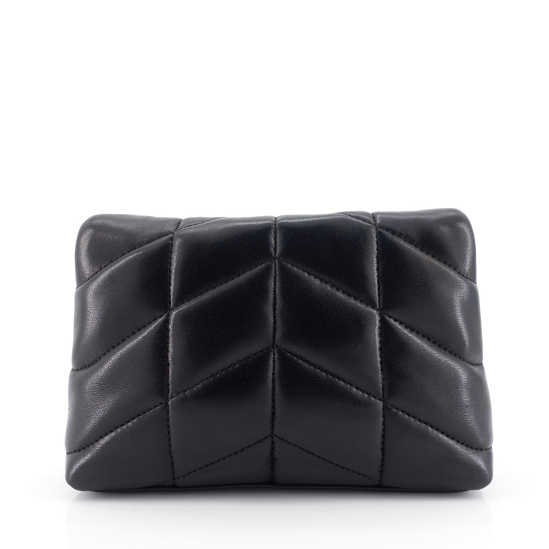Lou Puffer Small Lambskin Leather Clutch Bag