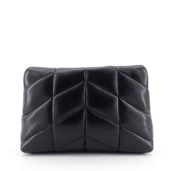 Lou Puffer Small Lambskin Leather Clutch Bag
