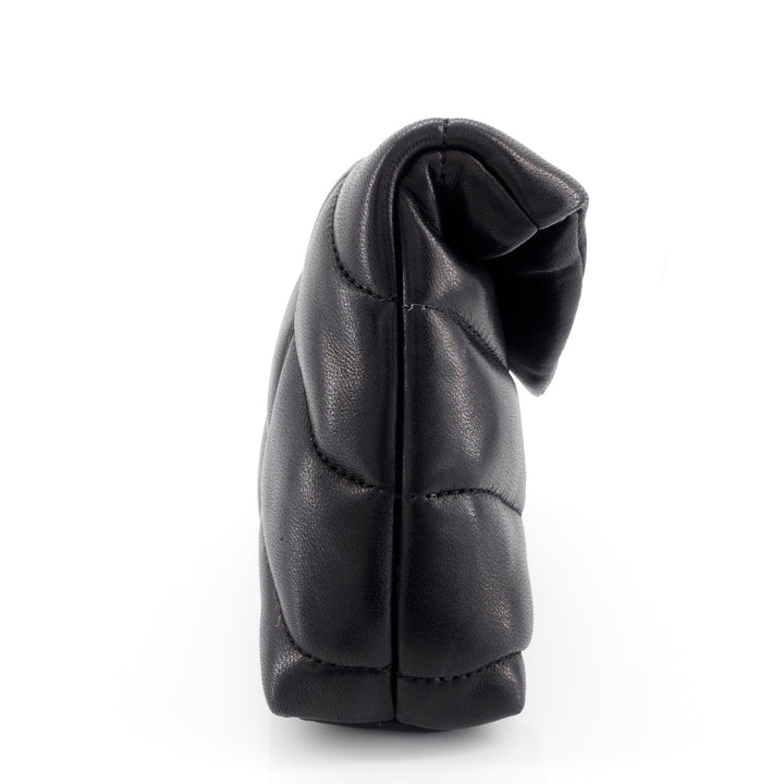 Lou Puffer Small Lambskin Leather Clutch Bag