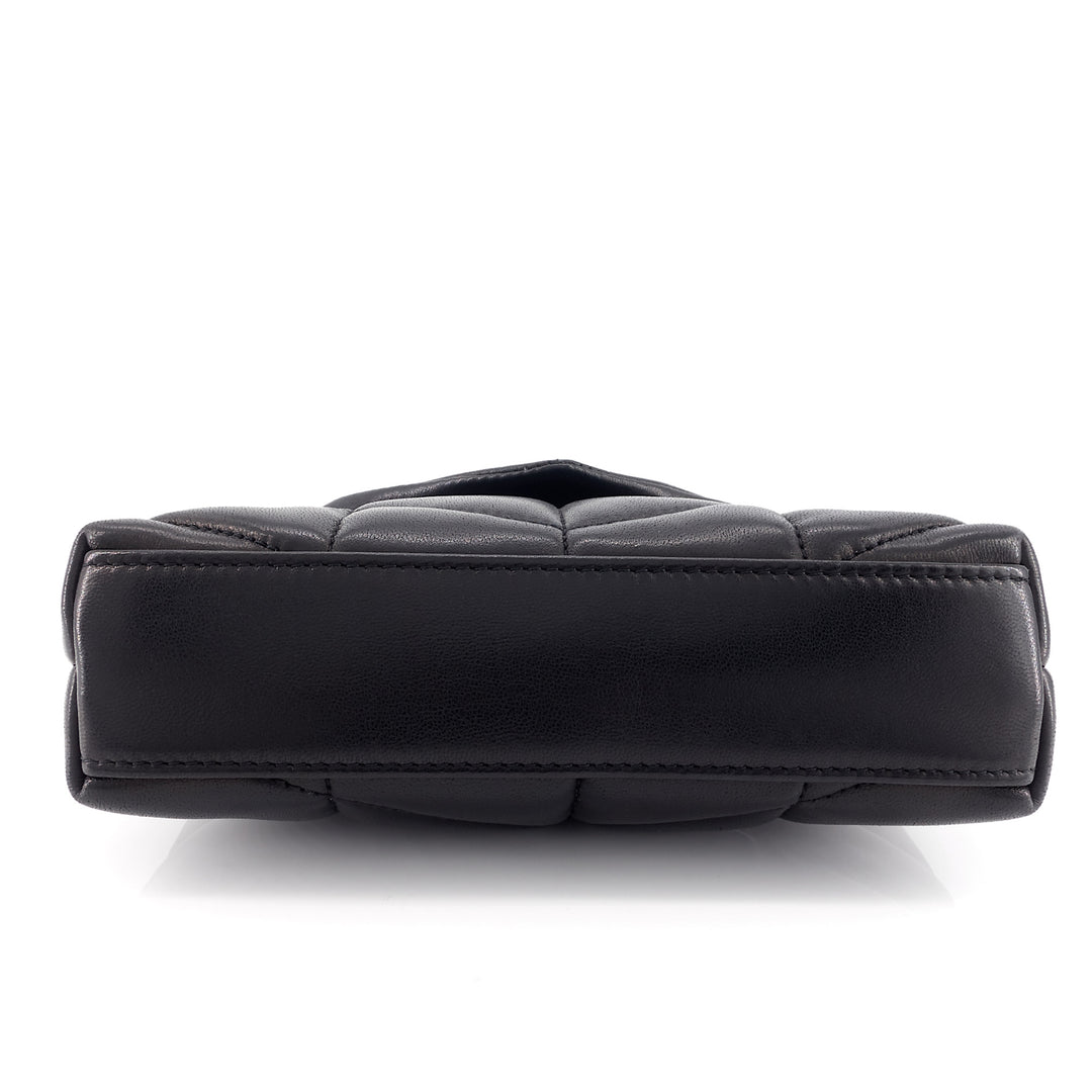 Lou Puffer Small Lambskin Leather Clutch Bag