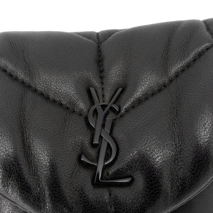 Lou Puffer Small Lambskin Leather Clutch Bag