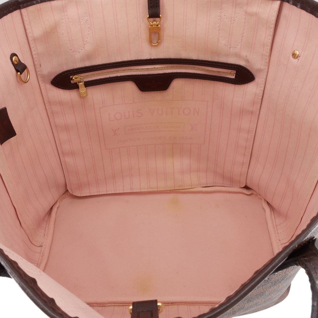 Neverfull MM Damier Ebene Canvas Bag with Pouch