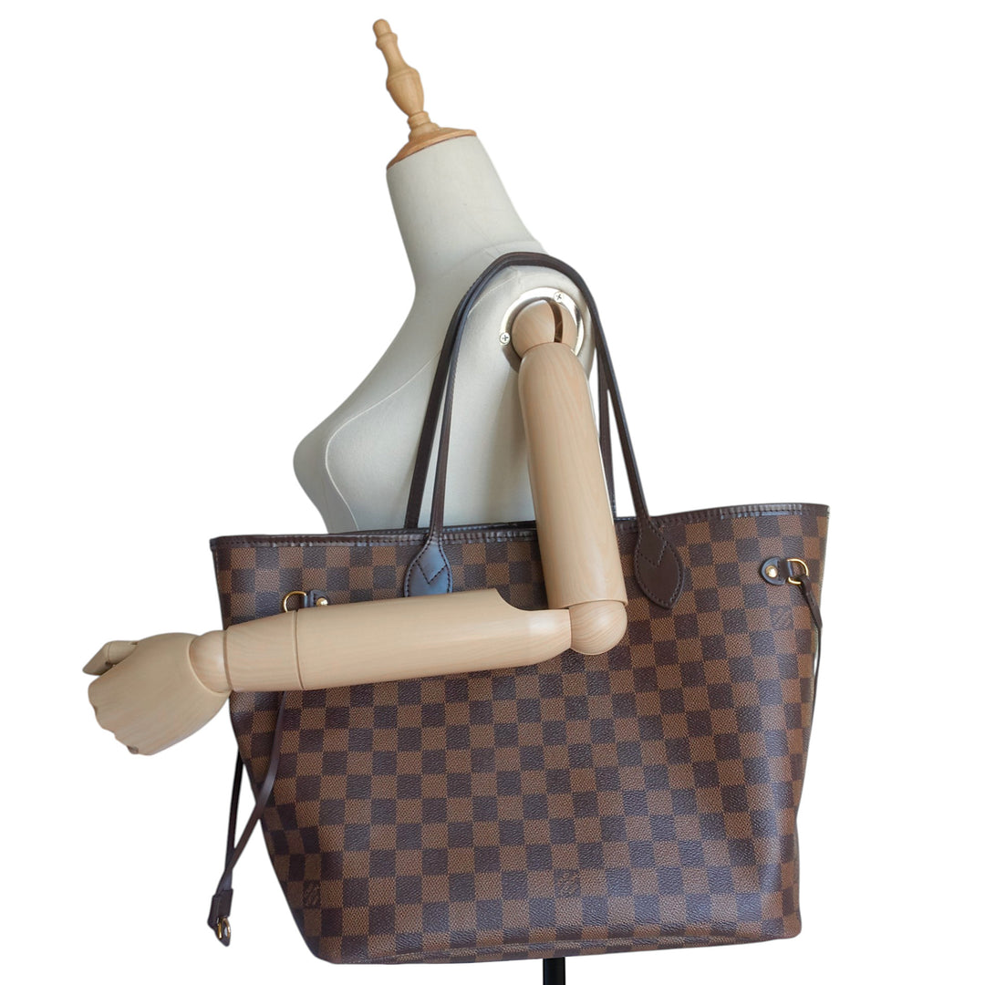 Neverfull MM Damier Ebene Canvas Bag with Pouch